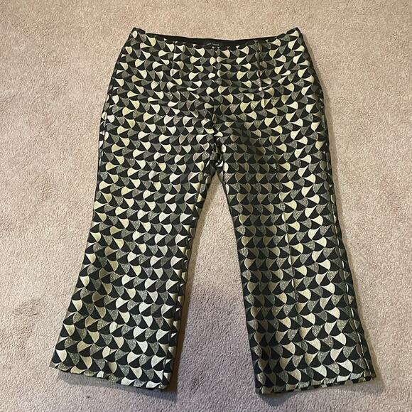 Ann Taylor Black and Gold Metallic Cropped Pant. 14P - Picture 3 of 5
